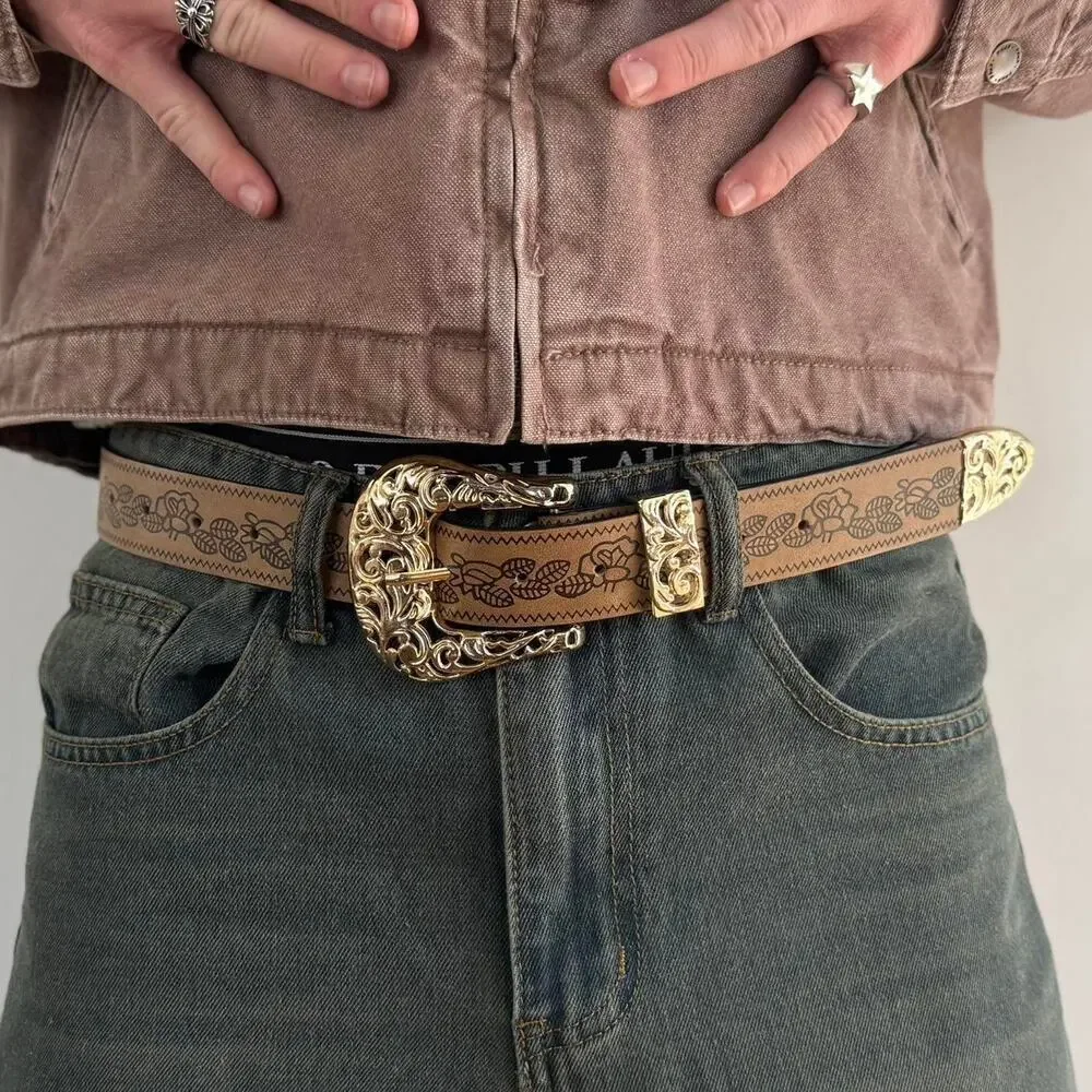 Vintage style brown and gold
